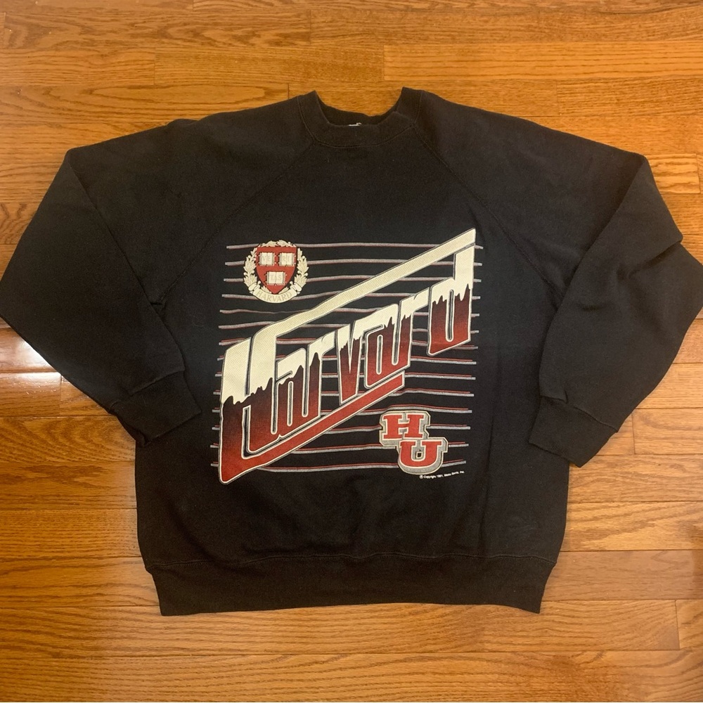 Vintage 1991 Harvard Final Play Metro Sports Sweatshirt Crewneck size Large